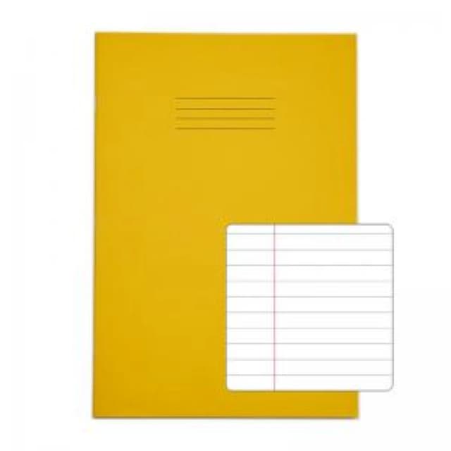 Rhino Senior EX68139 A4 75gm2 48-Page 8mm Ruled Exercise Book Yellow 128074