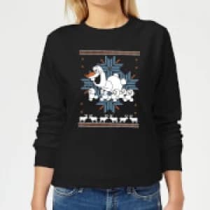 Disney Frozen Olaf and Snowmen Womens Christmas Sweatshirt - Black