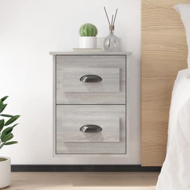 VIDAXL Wall-mounted Bedside Cabinets 2 pcs Grey Sonoma 41.5x36x53cm Vidaxl 8720845792954