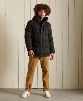 Superdry Mens Microfibre Expedition Parka Jacket Black - Size: L