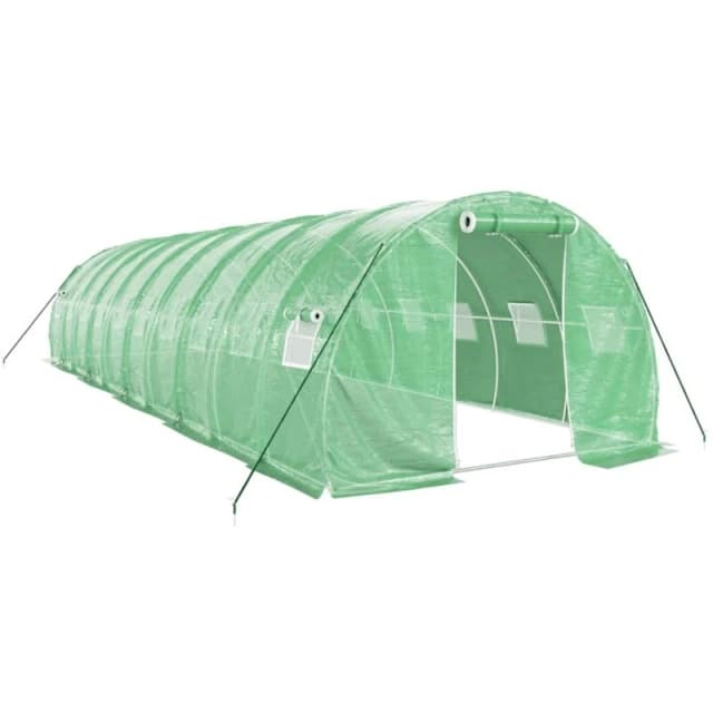 vidaXL Greenhouse with Steel Frame Green 30 m 10x3x2 m, Green 3188042