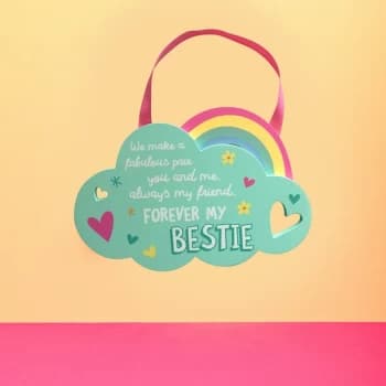 Cheerful Rainbow Hanging Plaque - Besties