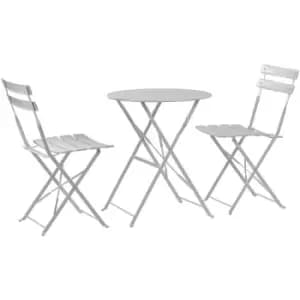 2 Seater Sussex Bistro Set - Round - White - Harbour Housewares