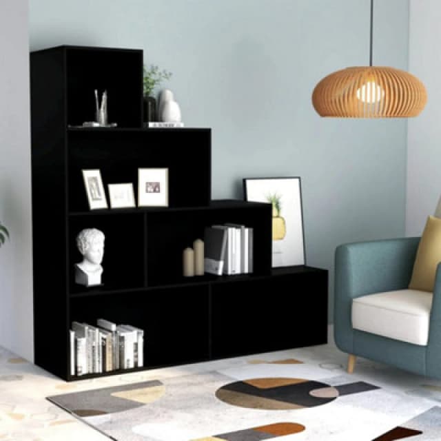 VIDAXL Vidaxl - Book Cabinet/Room Divider Black 155x24x160cm Engineered Wood 8719883786070