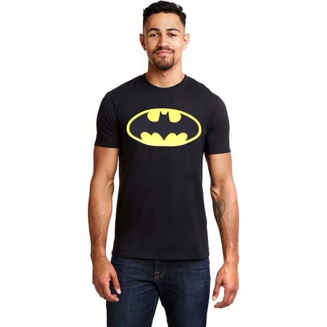 Batman Batman Men Logo T-Shirt in Black Size: Small Black S Male 5059958513198