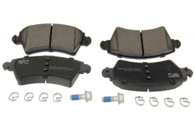 RIDEX 402B0734 Brake pad set Front Axle, excl. wear warning contact, with anti-squeak plate Brake Pad Set,disc brake (402)