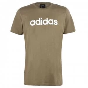 adidas adidas Mens Essentials Linear T-Shirt - RawKhaki/White