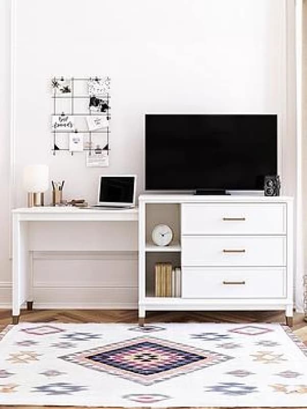 Cosmoliving By Cosmopolitan Westerleigh 3 In 1 Dresser / Desk White WUMGR Unisex