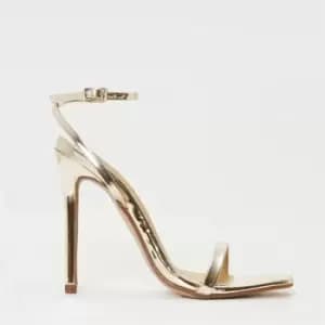 Missguided Strappy Barely There Heels - Gold