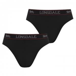 Lonsdale 2Pk Brief Mens - Black