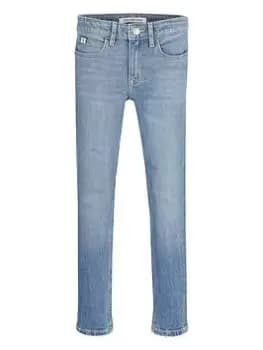 Calvin Klein Jeans Girls Skinny Mid Rise Jeans - Mid Blue Size Age: 12 Years, Women