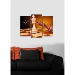 3PATCS-21 Multicolor Decorative Canvas Wall Clock (3 Pieces)