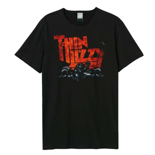Amplified Amplified Men Halloween Thin Lizzy Logo T-Shirt in Black Size: X-Small Black XS Male 5063852065967