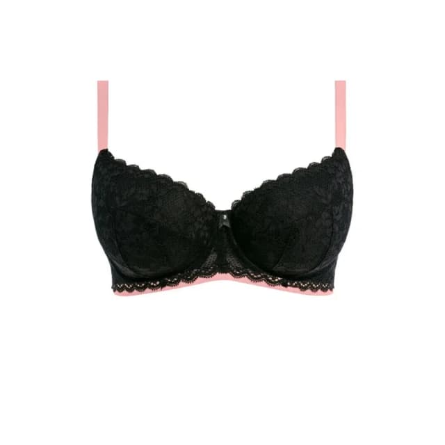Freya Womens underwired plunge padded bra Freya Offbeat Noir Female 100E