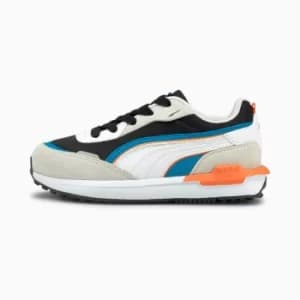 PUMA City Rider Kids Trainers, Vaporous Grey/Black Size 1 Shoes