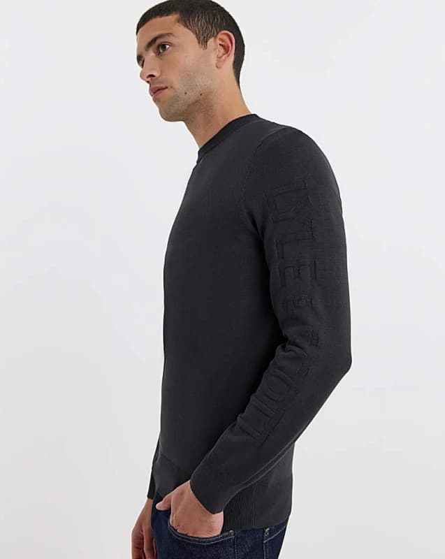 Lyle & Scott Lyle & Scott Crew Jumper - Shadow Black - Lyle & Scott - Size: XL45 Black Male XL45 LS22603