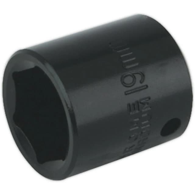 Loops 19mm Forged Impact Socket - 3/8 Inch Sq Drive - Chrome-Vanadium Wrench Socket Multi