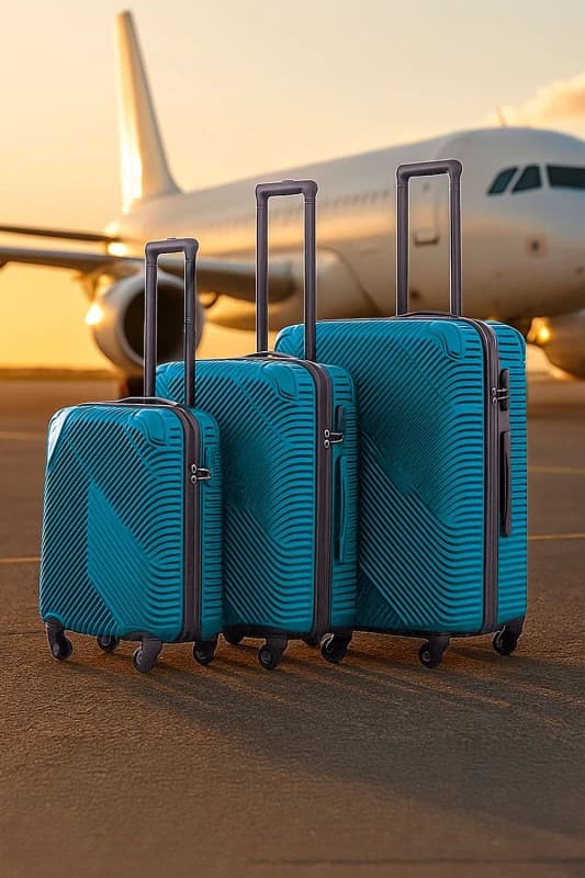 Neo 3 Piece Hard Shell Luggage Suitcase Set in Bright Blue Size: 3 Pack Bright Blue Unisex 3 Pack