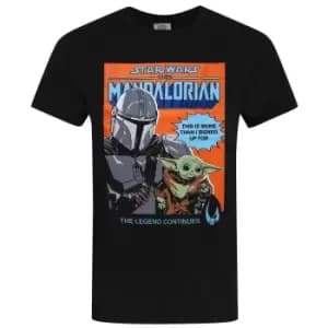 Star Wars Mens Baby Yoda Poster T-Shirt (L) (Black)