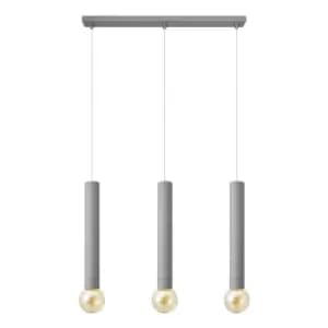 Tuba Straight Bar Pendant Ceiling Light Grey 60cm