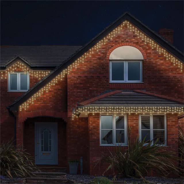 EAGLE-CON 2m Easy-Connect Warm White 60 Icicle Lights White Rubber With 60/40/20cm Drop ELV-529918