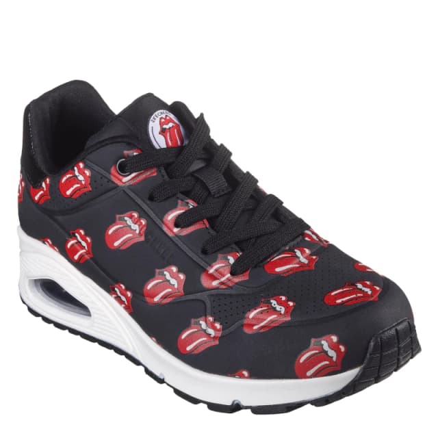 Skechers Rolling Stones Repeat Lick Lyric La Low-Top Trainers Womens Black/Red female 2 (35)