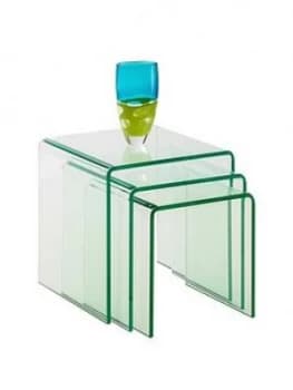 Julian Bowen Amalfi Bent Glass Nest Of Tables