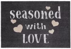 Recylon Black Quote Design Heavy Duty Mat, 120Cm X 67Cm