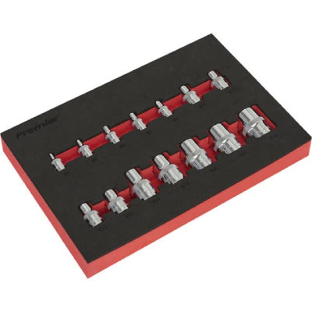 Loops 14 PACK TRX Star Socket Set - 1/4" 3/8" 1/2" Square Drive Chrome Vanadium Steel Metallics