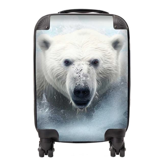 Warren Reed - Designer Polar Bear Splashart Suitcase in White Size: Small White Unisex Small