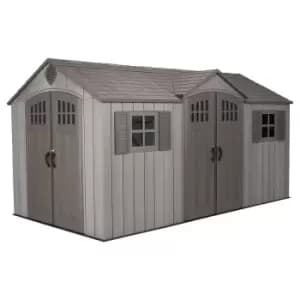 Lifetime 15 x 8ft Rough Cut Dual Entry Outdoor Storage Shed - Installation Included