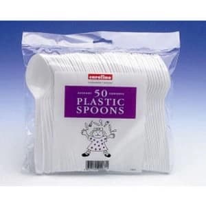 Caroline White Plastic Spoons (50)