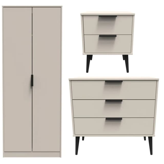 Ready Assembled 2 U Tulsa 3 Piece Bedroom Furniture pack (Ready Assembled) in Taupe Size: Large Taupe Unisex Large