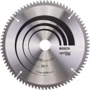 Bosch Optiline Wood Cutting Mitre Saw Blade 254mm 80T 30mm