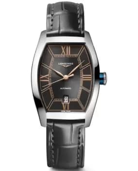 Longines Evidenza Automatic Grey Dial Leather Strap Womens Watch L2.142.4.56.2 L2.142.4.56.2