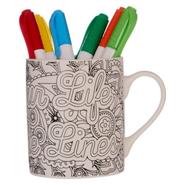 Premier Housewares Colour Your Life Outside The Lines Mug Multi unisex