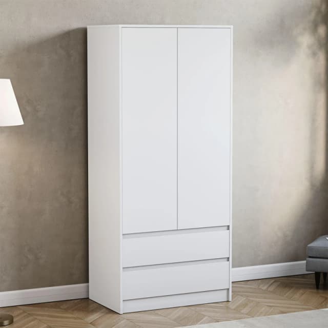 Lassic Vida Designs Denver 2 Door Wardrobe With Drawers White unisex One Size