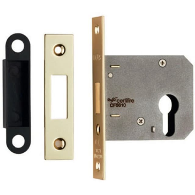 Loops Residential Euro Profile Deadlock Casing 78.5mm 108mm Fixings Electro Brassed Metallics unisex