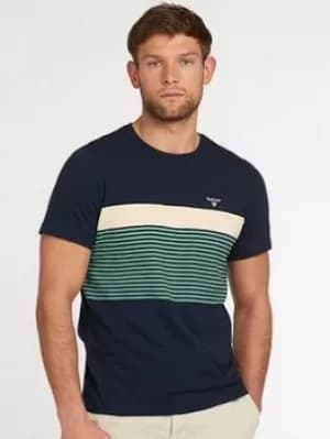 Barbour Braeside Stripe T-Shirt, Navy Size M Men