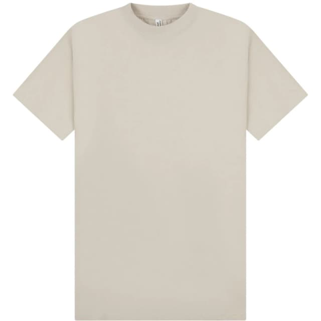 Casual Classics Mens Combed Ringspun Cotton Extended Neckline Tall Oversized T-Shirt in Stone Size: Small Stone Male S