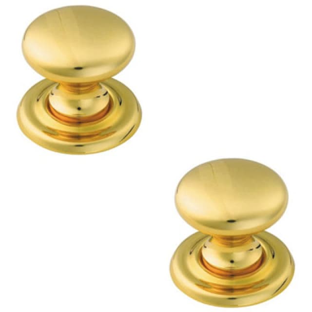 Loops 2x Tiered Mushroom Cupboard Door Knob 32mm Diameter Brass Cabinet Handle Metallics unisex