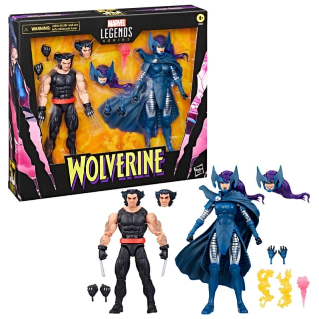 Hasbro Marvel Legends Series Wolverine and Psylocke, 6 Comics Collectible Action Figures