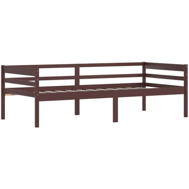 VIDAXL Bed Frame without Mattress Dark Brown Solid Pinewood 90x200cm Vidaxl 8720286579053