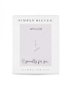 Simply Silver Alphabet Necklace Letter K