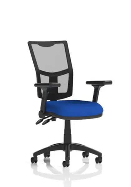 Eclipse Eclipse Plus II Lever Task Operator Chair Mesh Back With Bespoke Colour Seat in Stevia Blue With Height Adjustable And Folding Arms KCUP1745
