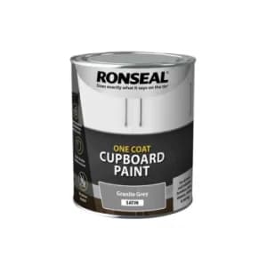 Ronseal One Coat Cupboard Paint Granite Grey Satin 750ml