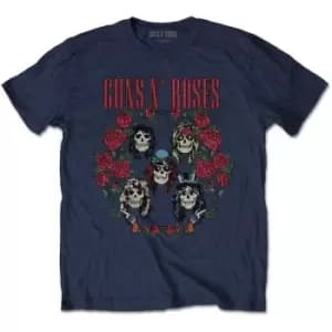 Guns N' Roses - Skulls Wreath Unisex XX-Large T-Shirt - Blue