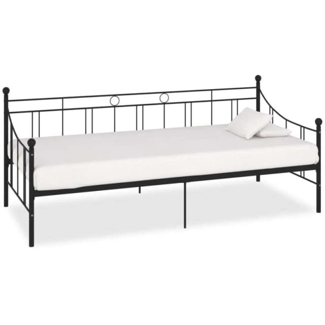 VIDAXL 284669 DayBed Frame without Mattress Black Metal 90x200cm Vidaxl 8719883989433