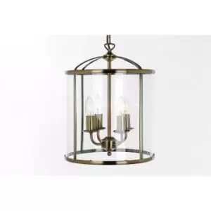 Impex Orly Round Antique Brass Lanterns Pendant Ceiling Light