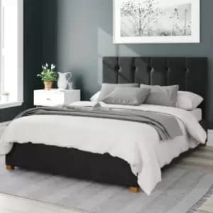 Aspire Hepburn Ottoman Bed Velvet Ebony King